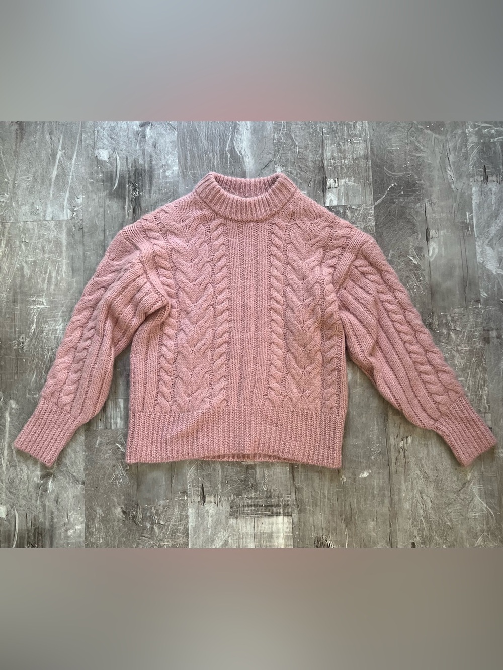 a new day Dusty Rose Cable Knit Turtleneck Sweater